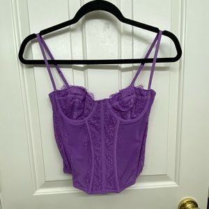 PURPLE URBAN OUTFITTERS OUT FROM UNDER MODERN LOVE CORSET